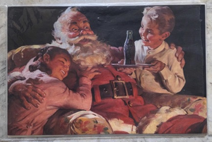p7109-3 € 2,50 coca cola placemat afb kerstman met kinderen.jpeg
